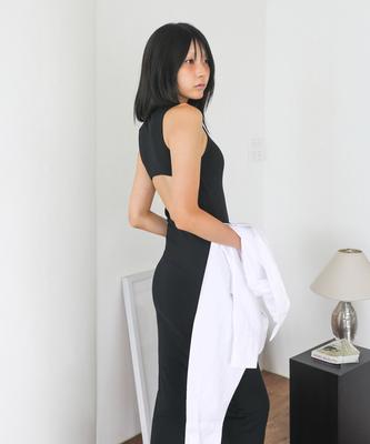 Top Girl Cut Out Back Long Dress_T216Ds504