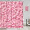 Pink Zebra Print Shower Curtain Retro Girly Animal Pattern Waterproof Polyester Bathroom Decor with 12 Hooks