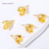 18K Gold Plated Brass Flower Bud Beads Caps with Pearl Mounting Connectors,Bail For Jewelry,DIY Necklace Making Accessories