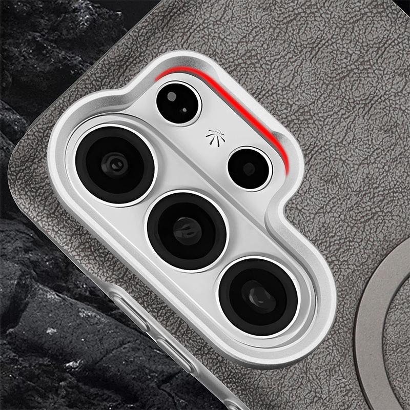 Elegante Custodia Magnetica in Pelle Premium Copertura Vintage Cornice Placcata per Samsung Galaxy S26 Ultra S25 plus S24 - Copertura di Lusso