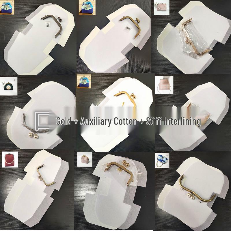 DIY Lazy Person Purse Kit: Stiff Frame, Cotton Cut, Auxiliary Materials & Pins Included