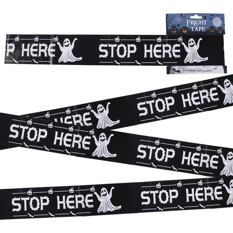 6CM Halloween Warning Tape Signs Halloween Props Window Prop Party Danger Warning Line Halloween Decoration Witch Balloons