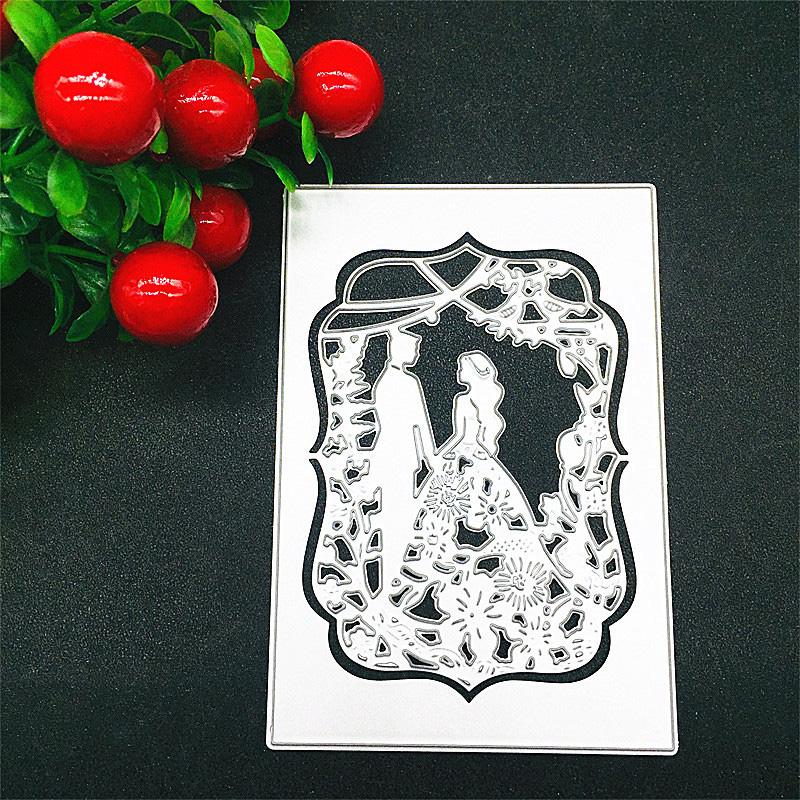 Rectangular Wedding Background Design Style Scrapbooking Craft Die 3D DIY Festival Card Making