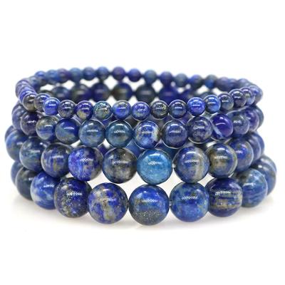 4 6 8 10 MM Boncuk Doğal Taş Esnek Bilezik Şifa Kristali Lapis Lazuli Bilezik Yoga Mücevher Takı Hediye Kadın Erkek Toptan