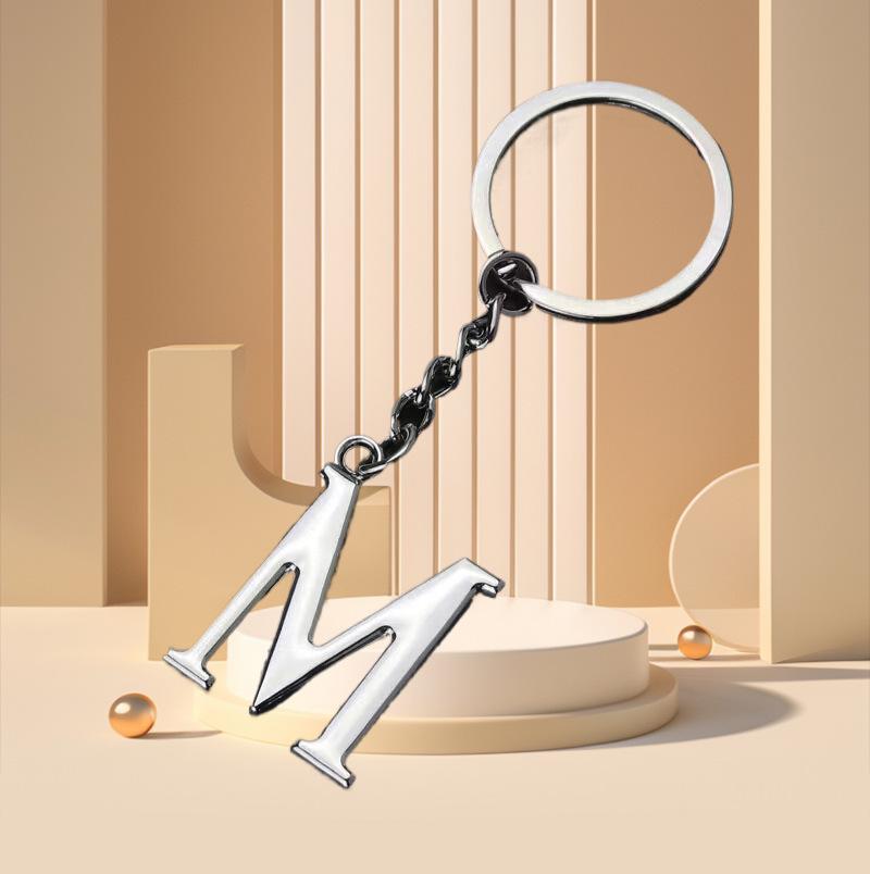 Elegant Zinc Alloy Letter Keychain - Unique Pendant Design for Women's Bags