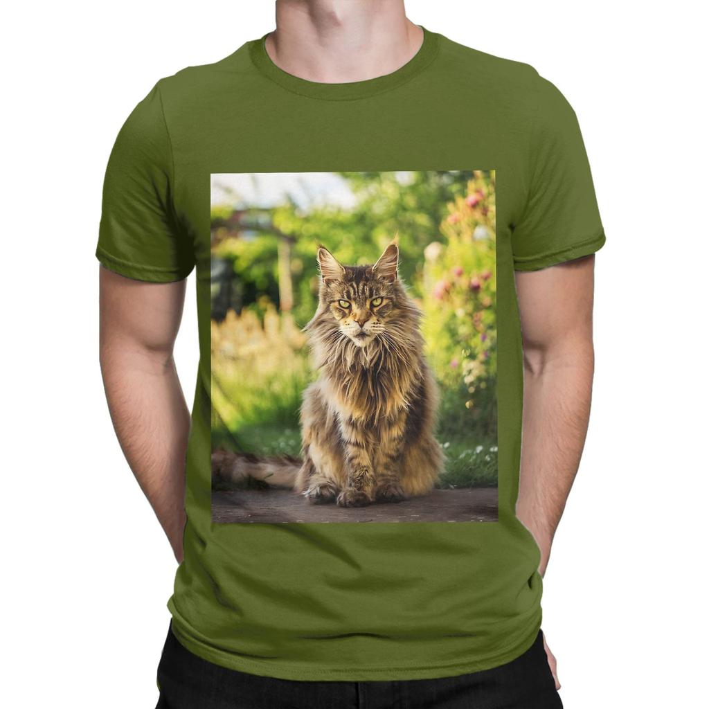 Maine Coon Photo Novelty 100 Cotton TShirt Maine Coon Tees Tops For Unisex