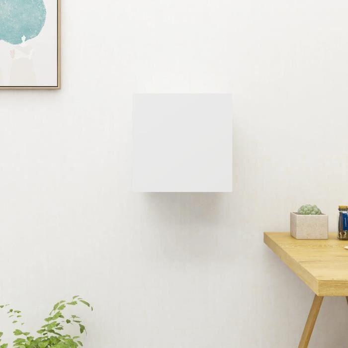 VidaXL Meuble TV mural Blanc brillant 30,5x30x30 cm