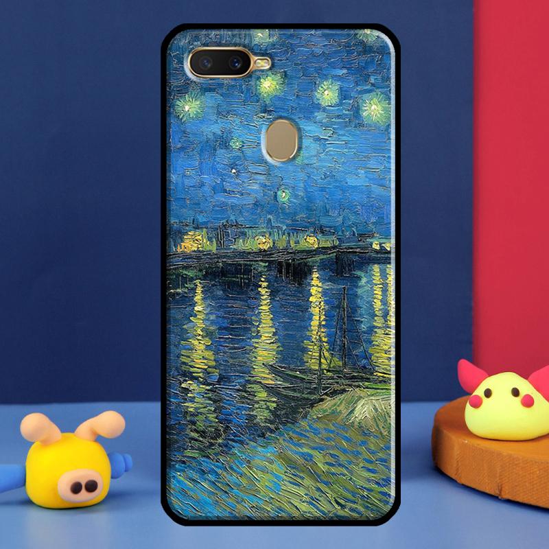 Van Gogh Starry Sky Case For Oppo A91 A5 A9 A16 A76 A96 A58 A78 A98 A52 A72 A74 A94 A54 S A57 A77 A15 A17 Cover