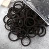25 Colors 50/100PCS Elastic Black Hair Bands Ties 4cm Solid Color Headband for Women Girls Hair Accessories Gift Ponytail Holder