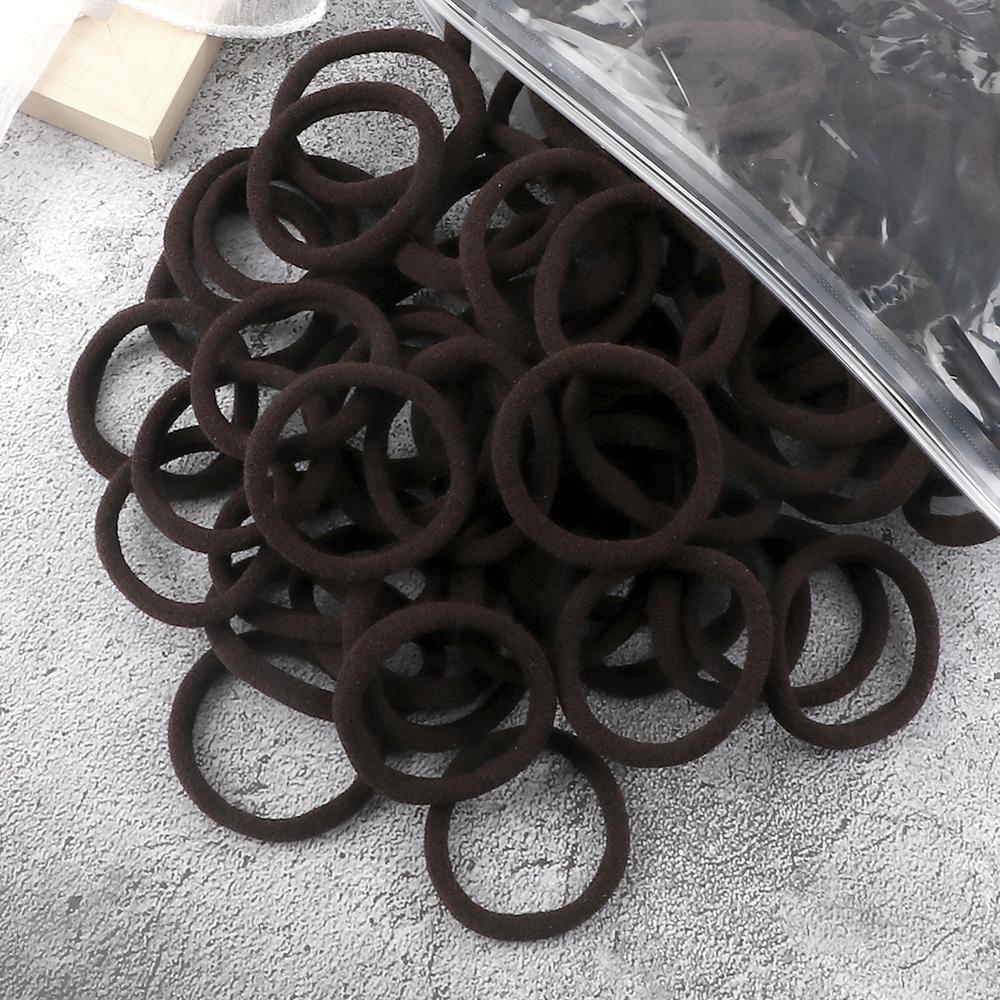 25 Colors 50/100PCS Elastic Black Hair Bands Ties 4cm Solid Color Headband for Women Girls Hair Accessories Gift Ponytail Holder