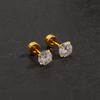 Cross-Border European American Style Fashionable Zircon Ear Bone Studs Unisex Simple Spiral Ear Plugs Anti-Lost Earrings