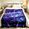 Butterfly Theme Soft Blanket Personalized Custom Name Text Print Warm Blanket Home Sofa Bedroom Decor