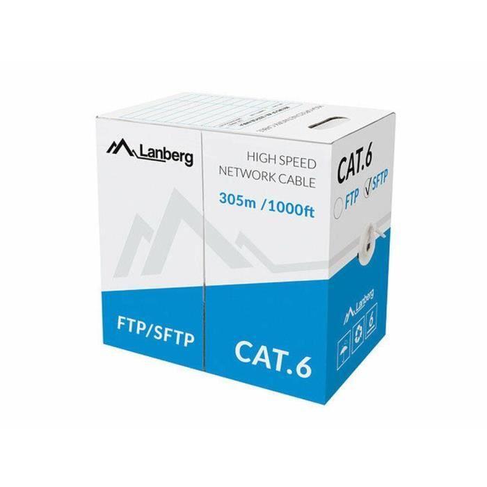 Câble Réseau Rigide FTP 6ème Catégorie Lanberg - Noir - 305m