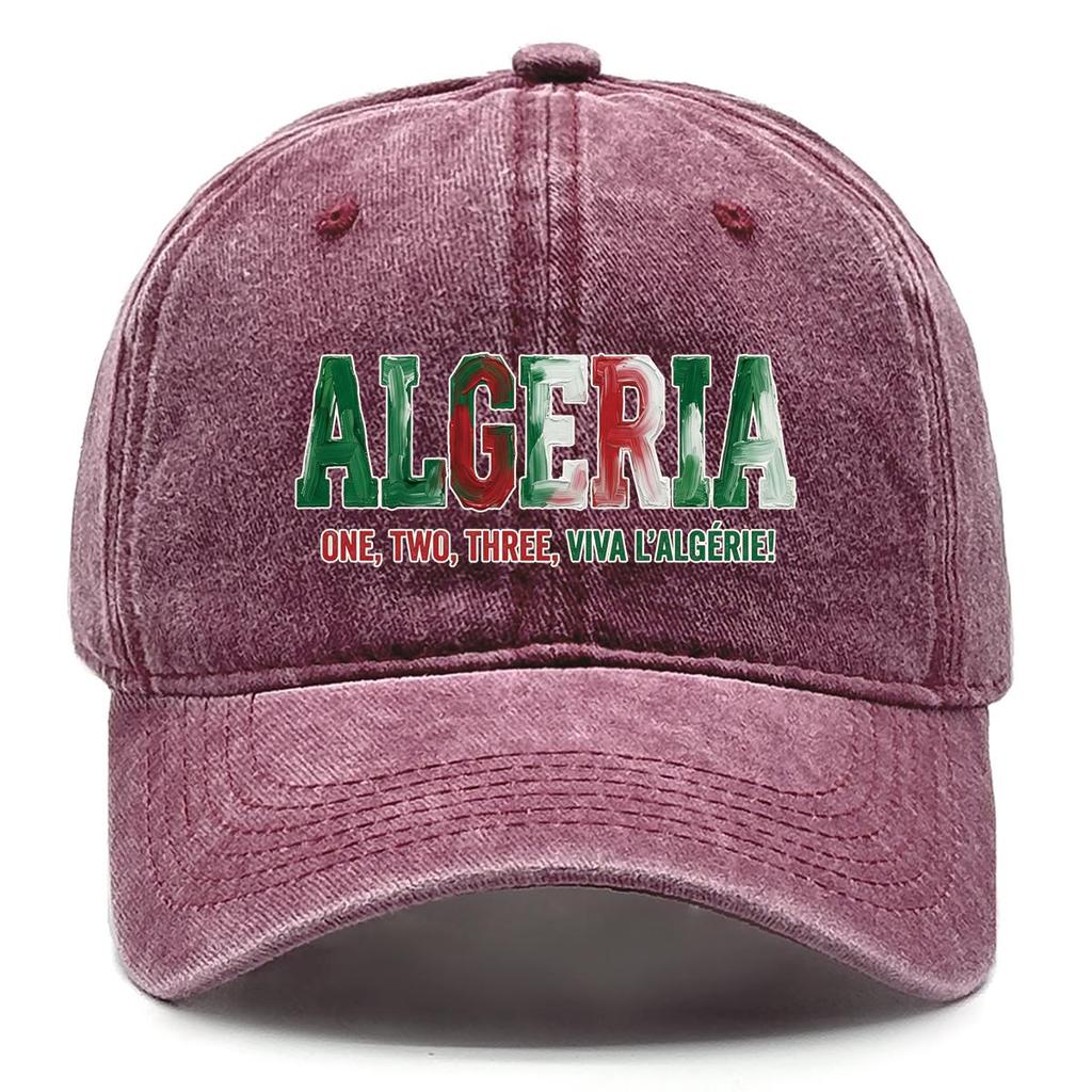 "ALGERIA" "VIVA L'ALGERIE" Flag Printed Baseball Hat , Adjustable Snapback Baseball Cap Sporting Hip Hop Stylish All-season Woman's Cap