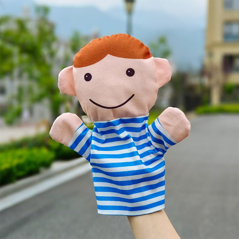 Family Plush Members Glove Puppet With Short Plush Preschool Entertainment Doll