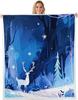 Forest Deer Blanket Soft Fleece Throw Nature Sunset Design Home Decor Camping Gift Kids Room