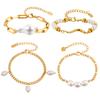 Fashion Jewelry Stainless Steel Imitation Pearl Gold Bracelet Elegant Accessories 2367