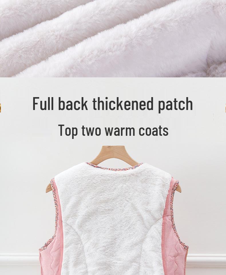 Warme, mit Fleece gefütterte Baumwollweste für Frauen mittleren und höheren Alters, perfekt für Mütter und Großmütter