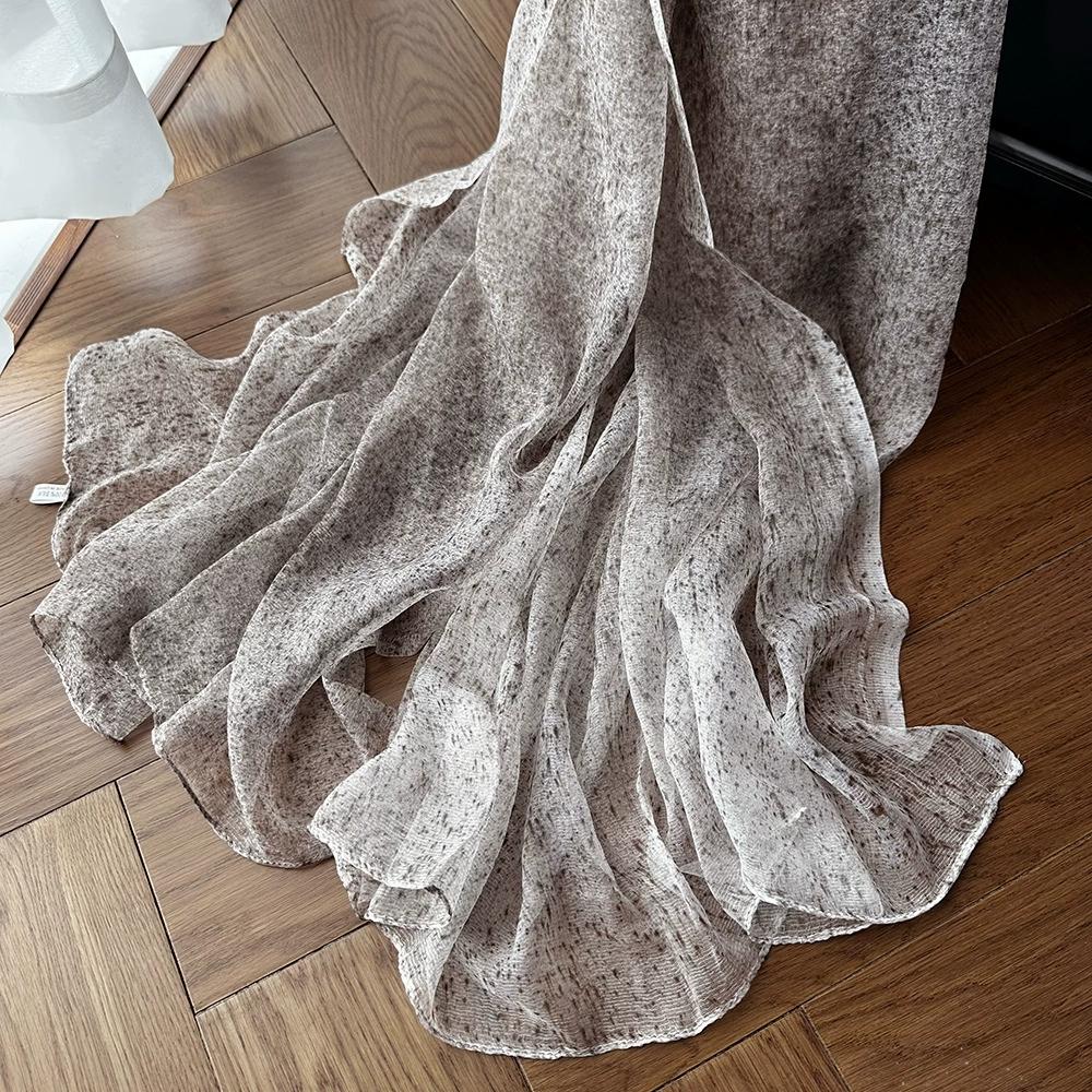 10% Seidenschal für Damen Farbverlauf Sonnenschutz Stola Vielseitig Dünn High-End-Feeling Wickeltuch Retro Gazeschal für Damen