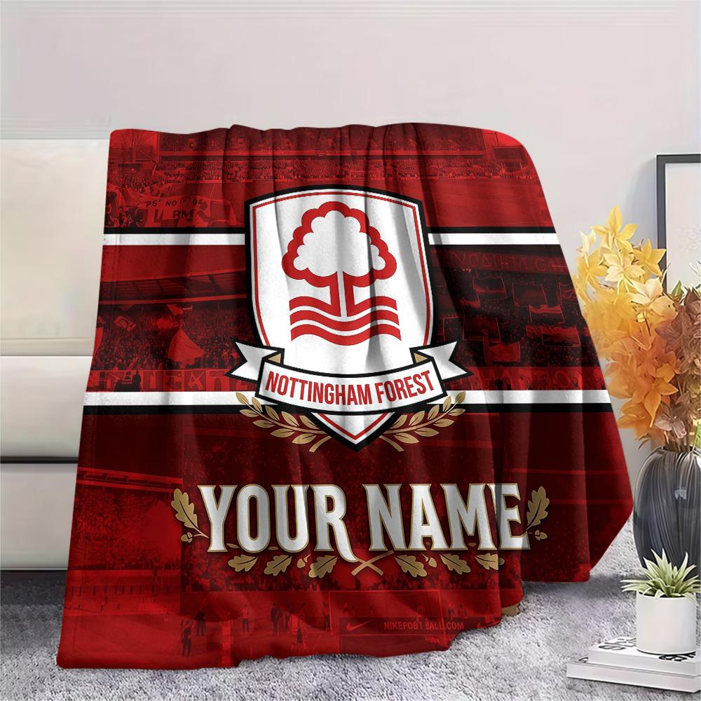 Custom Name Nottingham Forest Flannel Blanket, High quality Comfortable for All Seasons, Home Decor, Warmth and Comfort