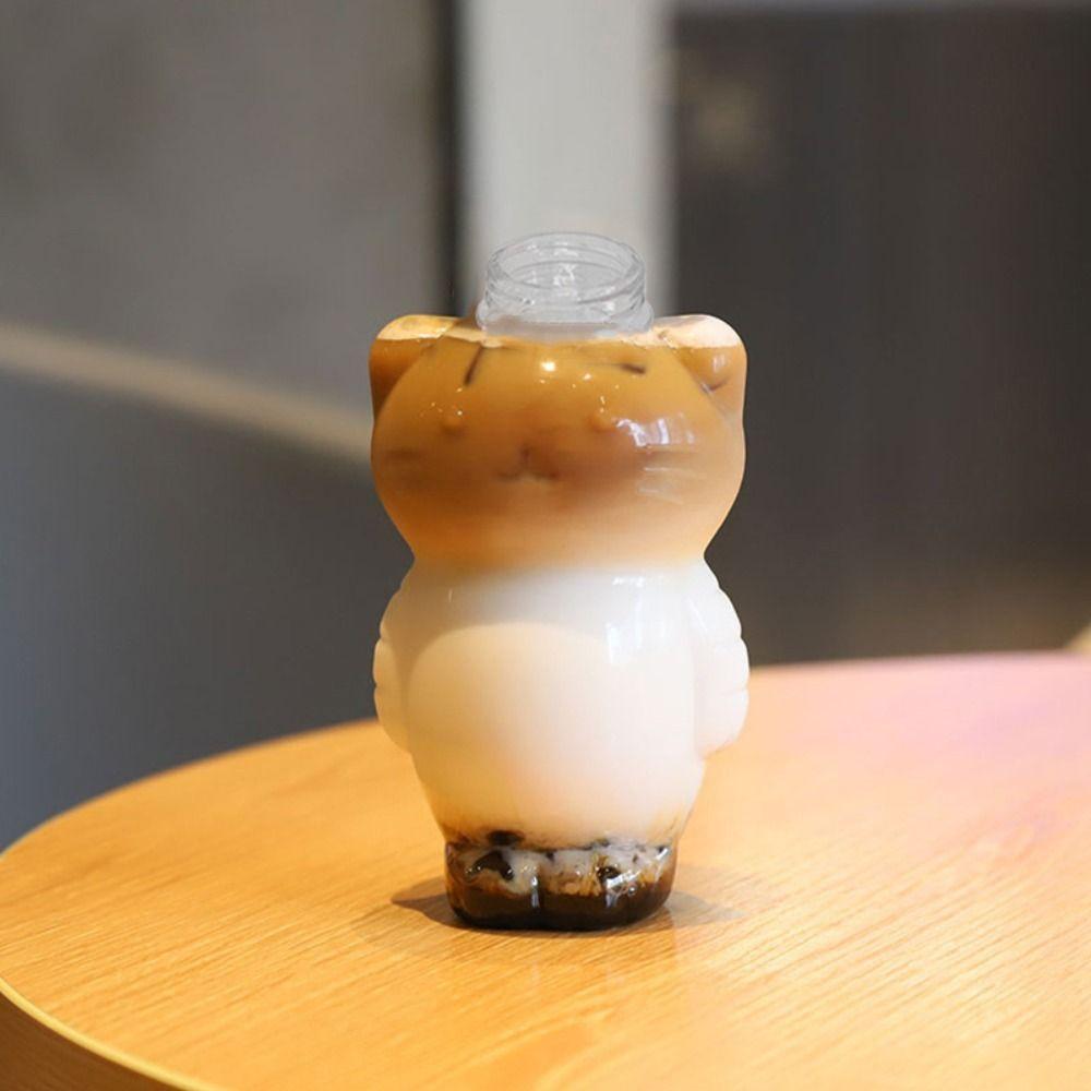 Transparent Juice Bottles PET Cold Drink Bottle Thickened Water Bottles  for Milk Tea Coffee Juice