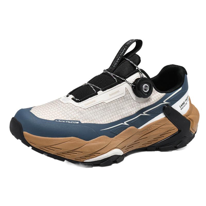 Shijia Men's Rotating Button Non-slip and Wear-resistant Mountaineering Sports Shoes Urban Road Running Shoes Outdoor Off-road Hiking Shoes