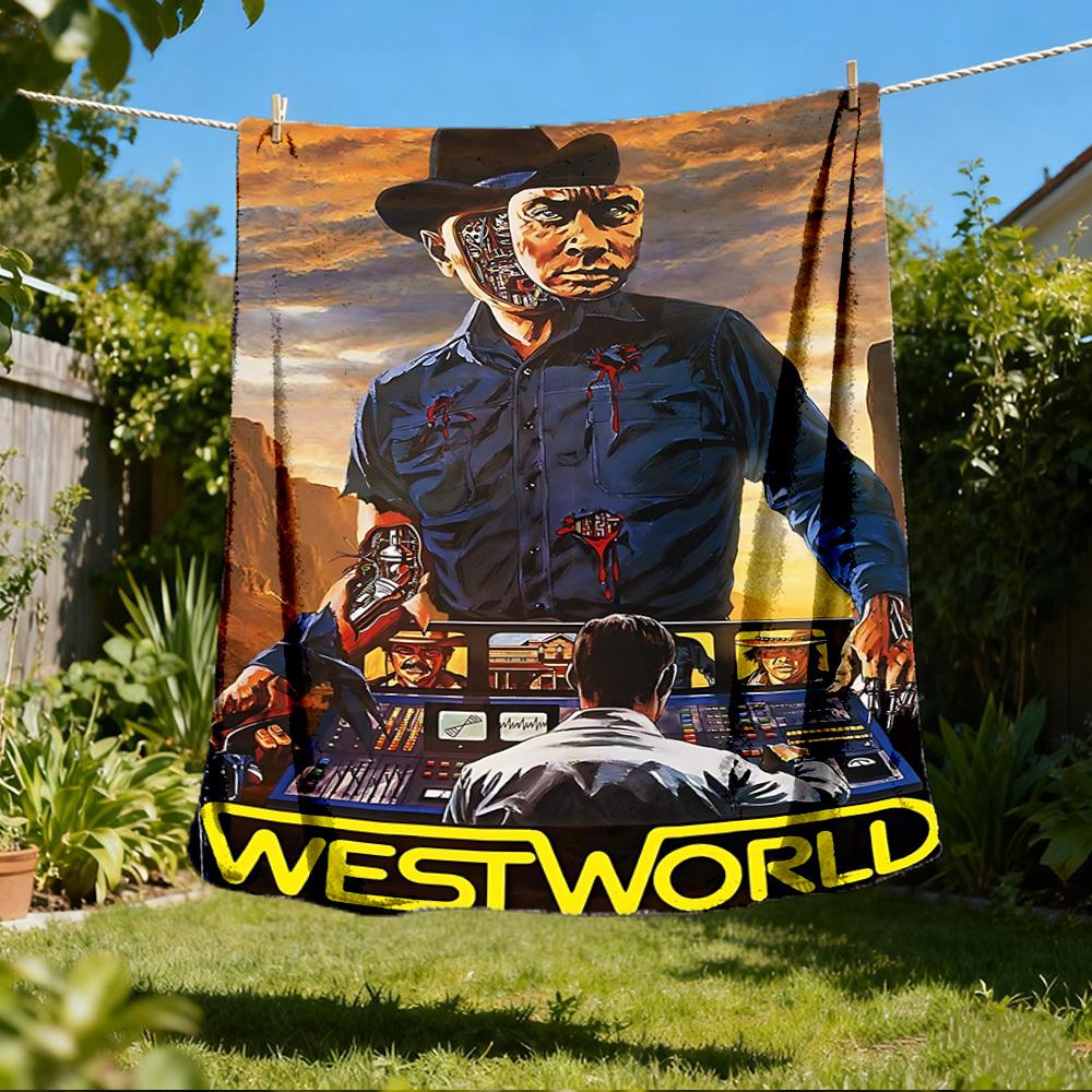 1pc Westworld Poster Outdoor Flannel Throw Blanket Soft, Lightweight & Warm 80x120cm