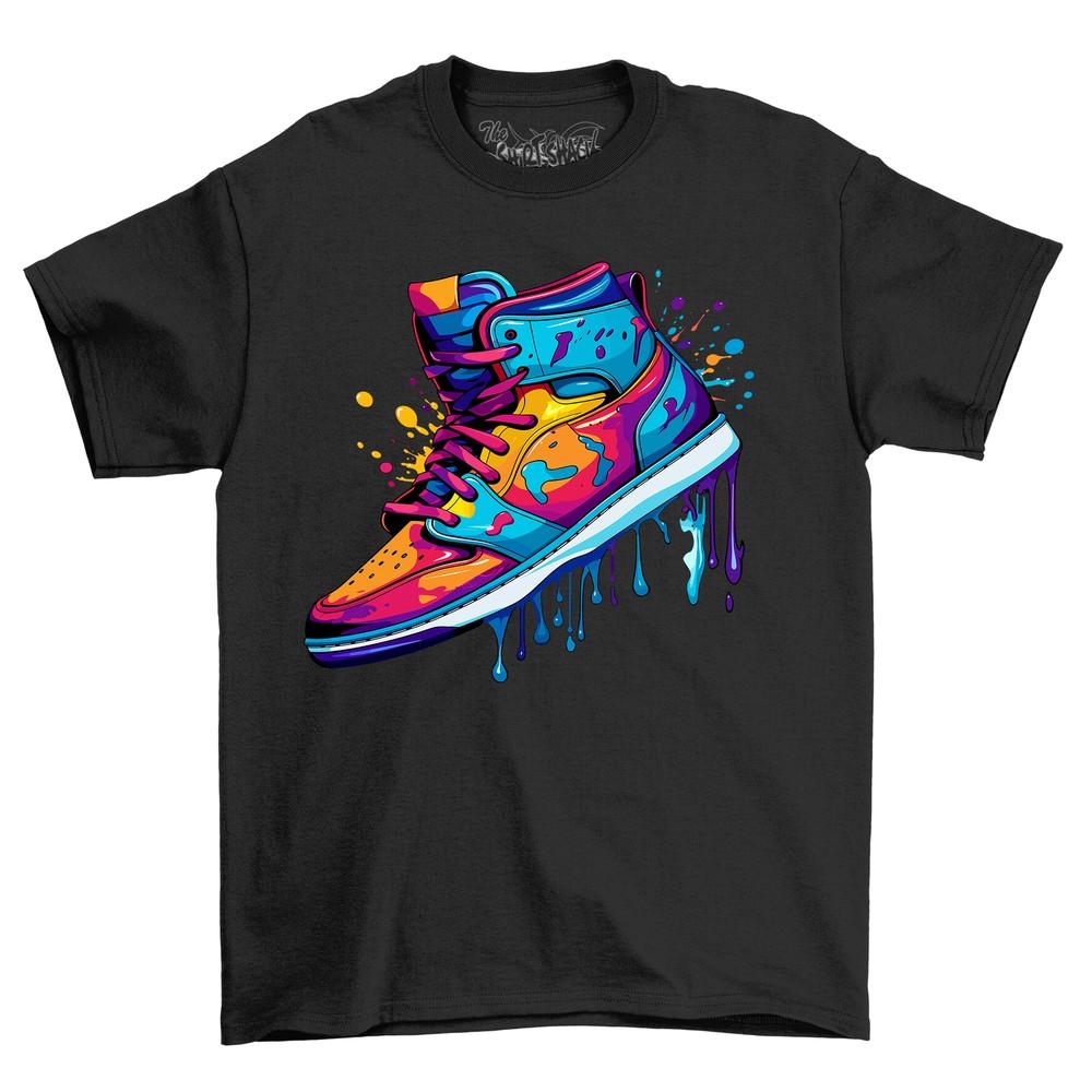 

Sneaker Dripping Paint t-shirt - Colorfully Cool! Funny t-shirt, Unisex Printed 2XL