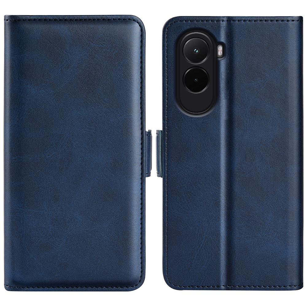 

Для Xiaomi Poco M7 4G (Європа) (171мм) Чохол-гаманець зі шкіри теляти з текстурою, чохол для телефону - Чорний