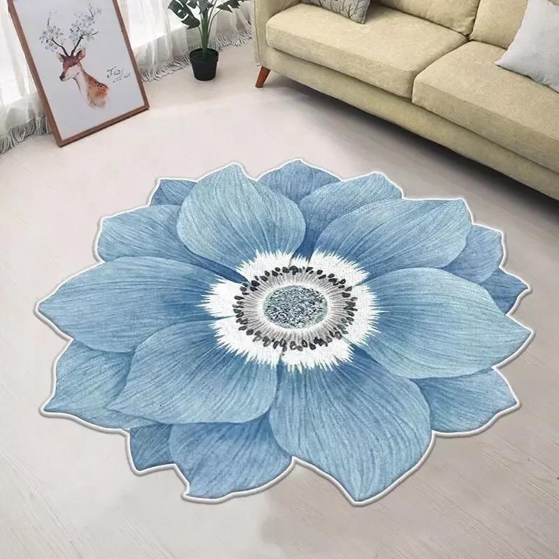 Nordic Flower Shaped Carpet Living Room Decoration Home Non-slip Mat Luxury Rugs for Bedroom Large Area Irregular Cloakroom Rug