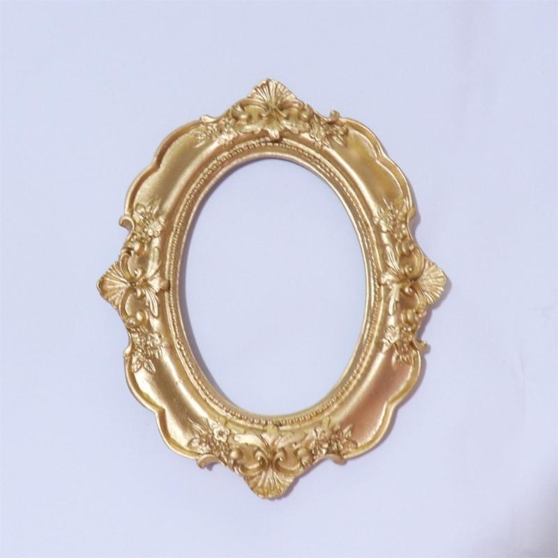 Mini Gold Picture Frame Victorian Small Resin Antique Photo Frame Tiny Baroques Ornate Frame Without Glass or Backing