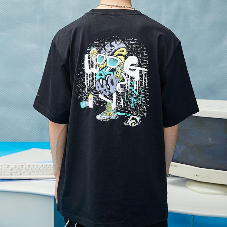 Li-Ning Graphic Loose Fit T-shirt 'Black' Men's AHSR406-2