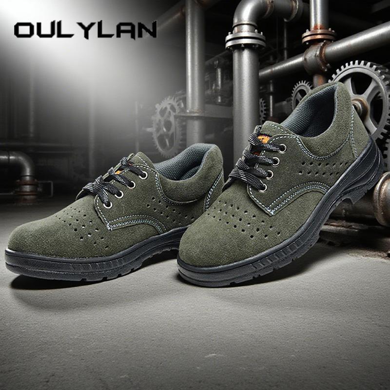 Oulylan Low Top Welding Safety Boots Wear-resistant Antiskid Work Shoes For Men Steel Toe Anti Puncture Labor Footwear