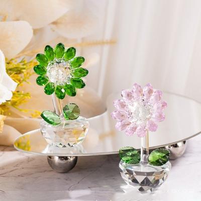 Cartoon Sunflower Ornament Plant Series Crystal Home Decoration Sunflower Figurine  Home Decoration
