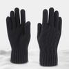 1 Pair Unisex Winter Gloves Five Finger Thick Heat Retention Touch Screen Anti-slip Soft Cold-proof High Elastic Wrist Cycling Riding Gloves