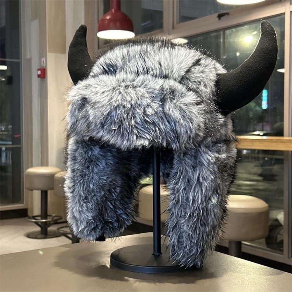 Windproof Fabric Faux Fur Hat Thickened Lining Ear Flap Headwear  Nordic Travelers