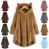 Cozy Cat Ear Women's Winter Warm Fleece Hoodie Hooded Coat For Casual Comfort