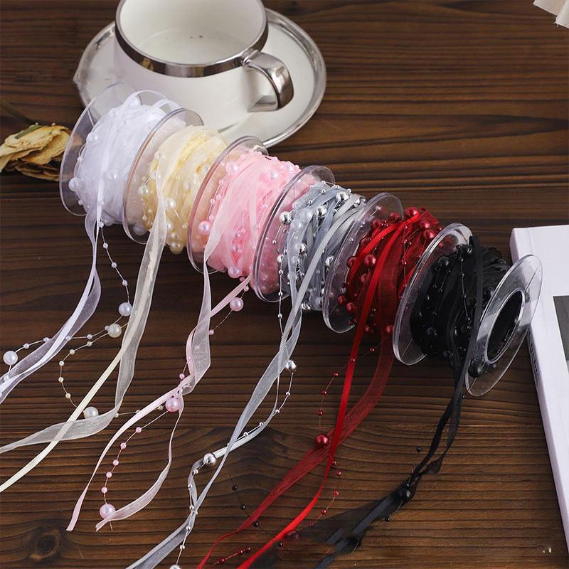 DIY Floral Bead Kit with Flower-Themed Ribbon and Gift Box Packaging for Bouquet Decoration