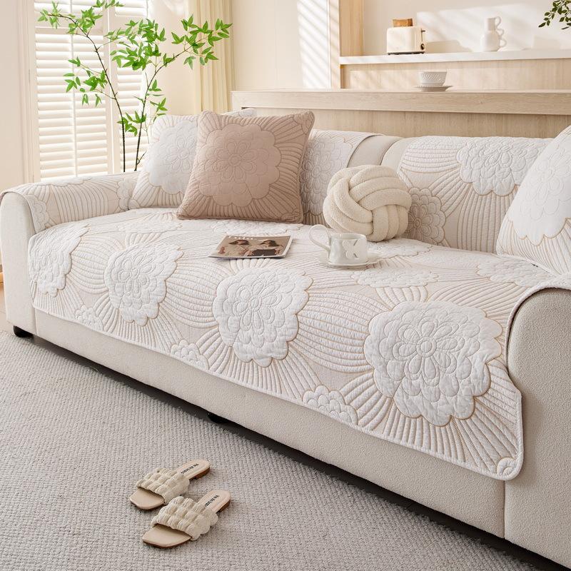 

New Washed Cotton Sofa Cushion Four Seasons Universal Non-Slip Pure Cotton Leather Sofa Cover Towel Cotton Seat Cushion Modern 70*70cm