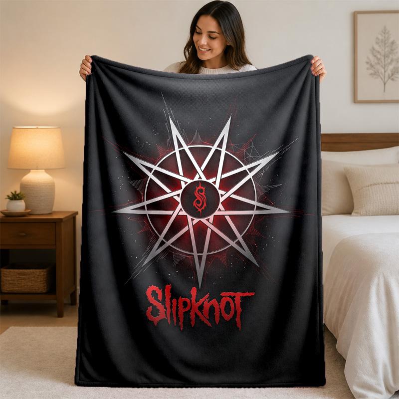Coperta in Flanella con Stampa Slipknot Morbida Leggera Coperta Pluche per Letto Divano Uso Domestico