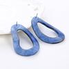 New European and American retro oval acrylic earrings with imitation marble pattern, personalized and versatile earrings