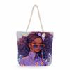 Multifunctional Black girl  Printed Thick Rope Shoulder Beach Bag 7581 KTB