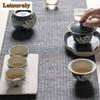 111ml Auspicious Clouds Ink Lotus Gaiwan Zen Tea Tureen Tea Bowl With Lid Kit Tea Maker Cover Bowl Kung Fu Tea Set Collection