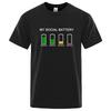 Battery Level Display Pattern Printed Unisexs Tshirts Summer Casual High Quality Round Neck Short Sleeve Pullover Pullover Tops