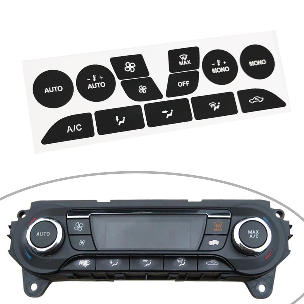 Car Interior Decoration A C Button Repair Stickers Button Repair Decals Black Overlay Firm Fitment Light Penetration Reduction