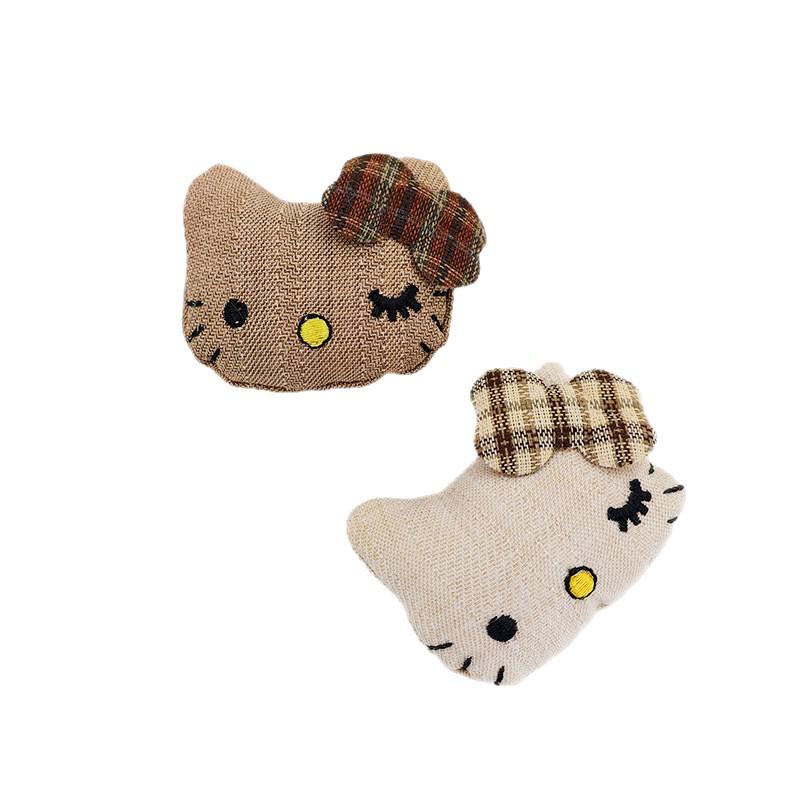 Adorable Cartoon Kitten Bow DIY Brooch & Hair Accessories for Kids' Clothing, Shoes, and Socks