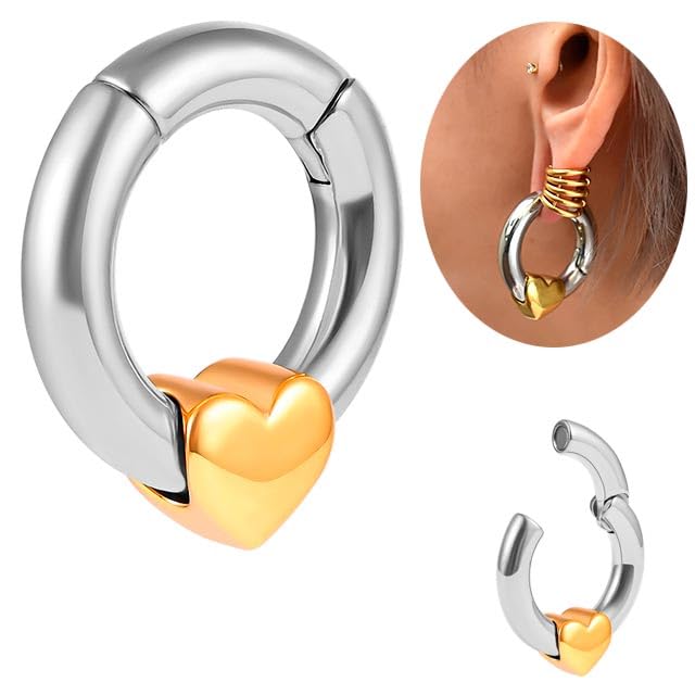 One Touch Pier 2g 3WAY Heart Earrings Magnet Magnet Clicker Earrings Stainless Steel Earrings Ring Earrings Expansion Earrings [BONshape]