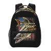 4th Of July Northern Pike Fish Fishing American Flag Backpacks Boys Girls Bookbag Students School Bags Rucksack Shoulder Bag