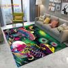 3D Starry Botanical Sun Moonlit Mushroom Rug Floral Hippie Moon Phase Carpet for Aesthetic Bedroom Living Room Vintage Game Mat