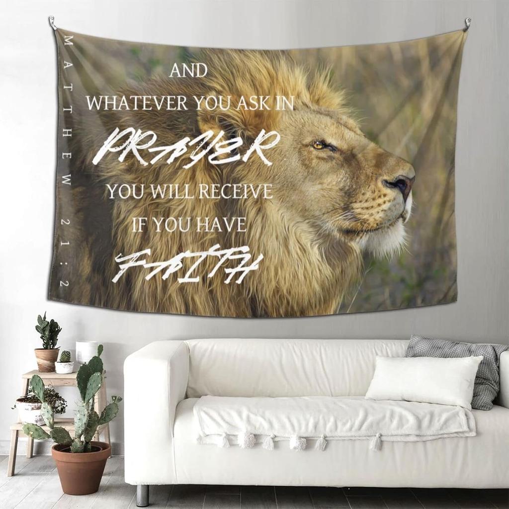 Christian Wall Art Wall Tapestry for Bedroom Aesthetic Christian Gifts for Women Faith Christian Decor Bible Verse Wall Art